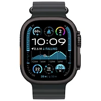 Apple Watch Ultra 2 (GPS + Cellulaire) avec boîtier de 49 mm en titane noir et bracelet océan noir par TELUS - Financement mensuel