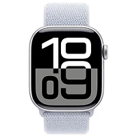 Apple Watch Series 10 (GPS + Cellulaire) avec boîtier de mm en aluminium argenté et bracelet sport nuage bleu par TELUS
