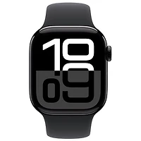 TELUS Apple Watch Series 10 (GPS + Cellular) 42mm Jet Black Aluminum Case w/Black Sport Band -S/M- Monthly Financing