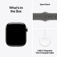 TELUS Apple Watch Series 10 (GPS + Cellular) 42mm Natural Titanium Case w/Stone Grey Sport Band-M/L-Monthly Financing