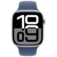 TELUS Apple Watch Series 10 (GPS + Cellular) 46mm Silver Aluminum Case with Denim Sport Band-M/L-Monthly Financing