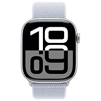 TELUS Apple Watch Series 10 (GPS + Cellular) 46mm Silver Aluminum Case w/Blue Cloud Sport Loop - Monthly Financing