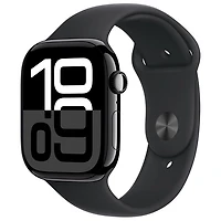 TELUS Apple Watch Series 10 (GPS + Cellular) 46mm Jet Black Aluminum Case w/Black Sport Band -S/M- Monthly Financing