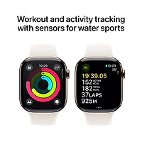 TELUS Apple Watch Series 10 (GPS + Cellular) 46mm Gold Titanium Case w/Starlight Sport Band -M/L-Monthly Financing