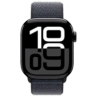 Apple Watch Series 10 (GPS + Cellulaire) avec boîtier de 42 mm en aluminium noir de jais et bracelet sport encre par Rogers - Financement mensuel