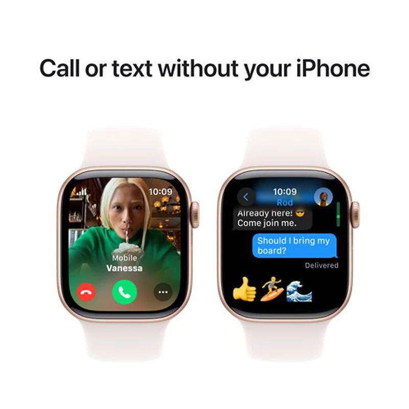 Rogers Apple Watch Series 10 (GPS + Cellular) 42mm Rose Gold Aluminum Case with Light Blush Sport Band -M/L - Monthly Financing