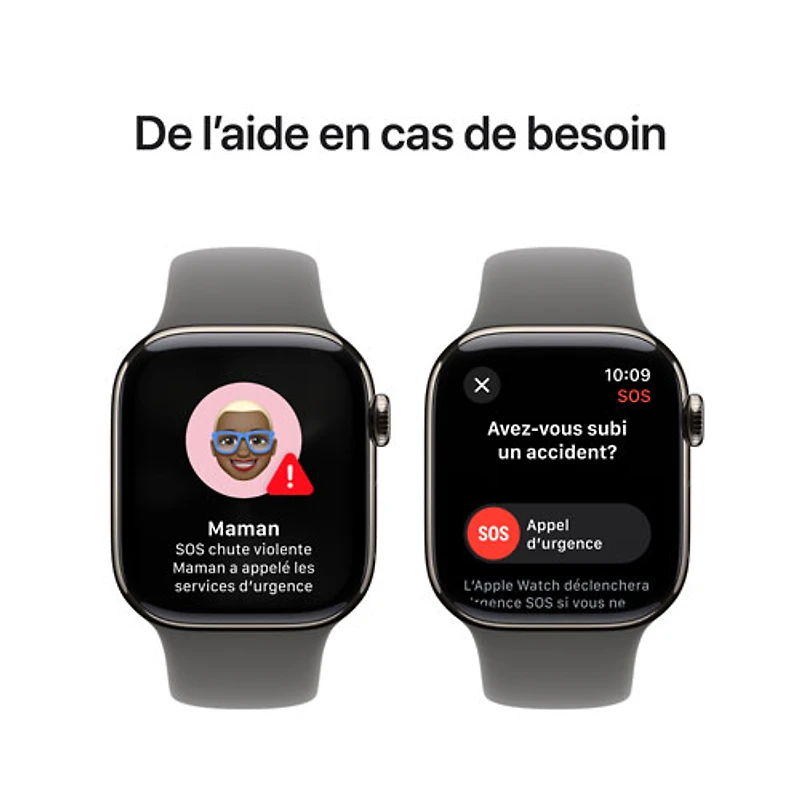 Apple Watch Series 10 (GPS + Cellulaire) avec boîtier de 42 mm en titane naturel et bracelet gris pierre de Rogers - /M