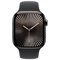 Apple Watch Series 10 (GPS + Cellulaire) avec boîtier de mm en titane ardoise et bracelet sport noir par Rogers - M