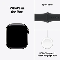 Apple Watch Series 10 (GPS + Cellulaire) avec boîtier de mm en titane ardoise et bracelet sport noir par Rogers - M