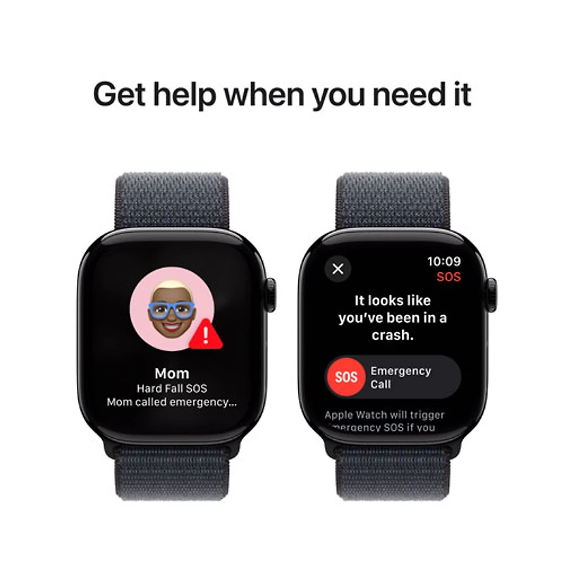 Apple Watch Series 10 (GPS + Cellulaire) avec boîtier de 46 mm en aluminium noir de jais et bracelet sport encre de Rogers - Financement mensuel