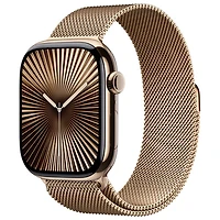 Rogers Apple Watch Series 10 (GPS + Cellular) 46mm Gold Titanium Case with Gold Milanese Loop - M/L - Monthly Financing
