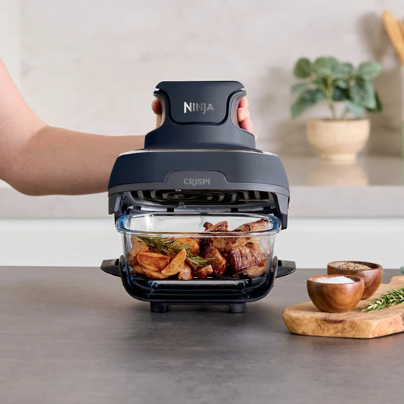 Système de friture à l'air chaud portatif en verre 4-en-1 Crispi de Ninja