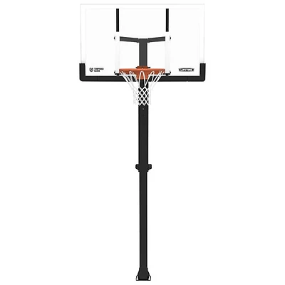 Système de basketball en verre trempé Mammoth de 54 po avec base boulonnée et mécanisme Lift de Lifetime