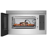 Four à micro-ondes à hotte intégrée de KitchenAid avec capteur infrarouge - 1,1 pi³ - Acier inoxydable PrintShield