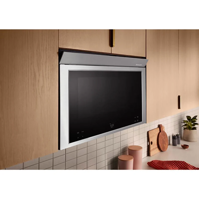Four à micro-ondes à hotte intégrée de KitchenAid avec capteur infrarouge - 1,1 pi³ - Acier inoxydable PrintShield