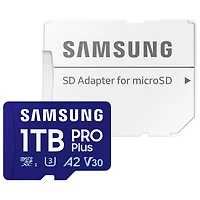 Carte mémoire microSDXC UHS-I 180 Mo/s 1 To Pro Plus de Samsung avec adaptateur SD - Exclusivité Best Buy