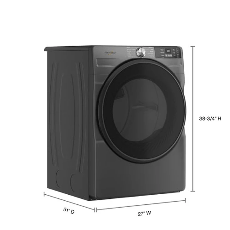 Whirlpool 7.4 Cu. Ft. Gas Steam Dryer (WGD5720RU) - Volcano Black