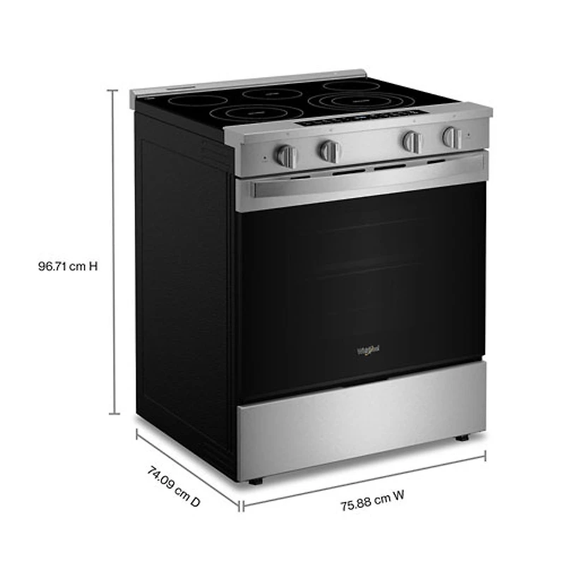 Whirlpool 30" 5.3 Cu. Ft. Self-Clean Slide-In Electric Air Fry Range (YWSES7530RZ) -Fingerprint Resistant Stainless
