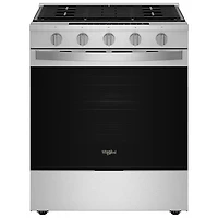 Whirlpool 30" 5.0 Cu. Ft. True Convection 5-Burner Slide-In Gas Air Fry Range (WSGS7530RZ) - Resistant Stainless Steel