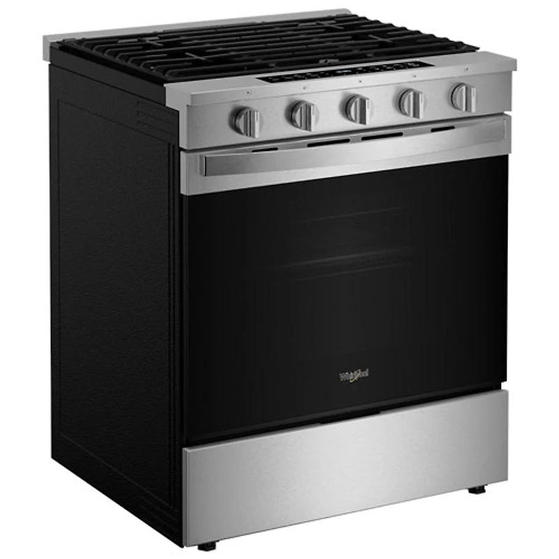 Whirlpool 30" 5.0 Cu. Ft. True Convection 5-Burner Slide-In Gas Air Fry Range (WSGS7530RZ) - Resistant Stainless Steel