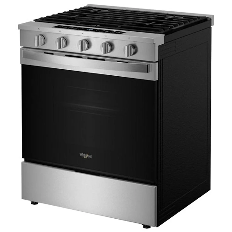 Whirlpool 30" 5.0 Cu. Ft. True Convection 5-Burner Slide-In Gas Air Fry Range (WSGS7530RZ) - Resistant Stainless Steel