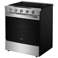 Whirlpool 30" 5.0 Cu. Ft. True Convection 5-Burner Slide-In Gas Air Fry Range (WSGS7530RZ) - Resistant Stainless Steel