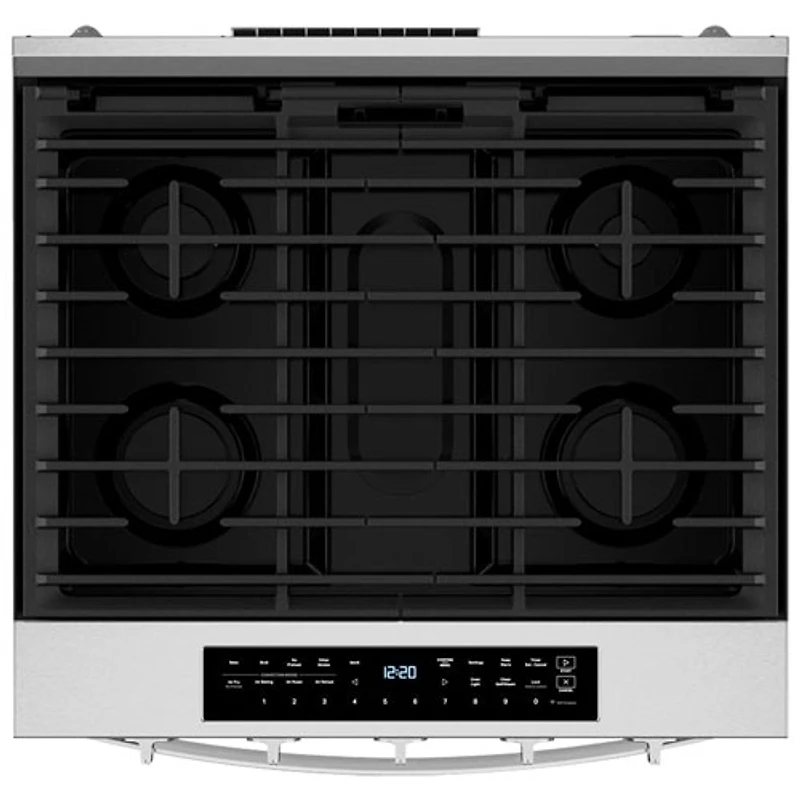 Whirlpool 30" 5.0 Cu. Ft. True Convection 5-Burner Slide-In Gas Air Fry Range (WSGS7530RZ) - Resistant Stainless Steel