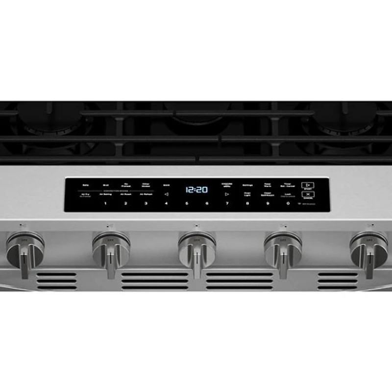 Whirlpool 30" 5.0 Cu. Ft. True Convection 5-Burner Slide-In Gas Air Fry Range (WSGS7530RZ) - Resistant Stainless Steel