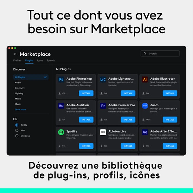 Logitech MX Creative Console Programmable Keypad and Control Dial - Graphite