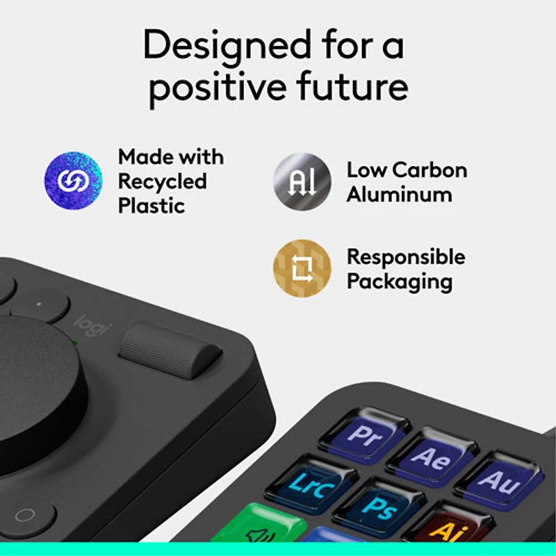 Logitech MX Creative Console Programmable Keypad and Control Dial - Graphite