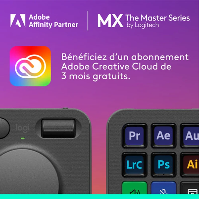 Logitech MX Creative Console Programmable Keypad and Control Dial - Graphite