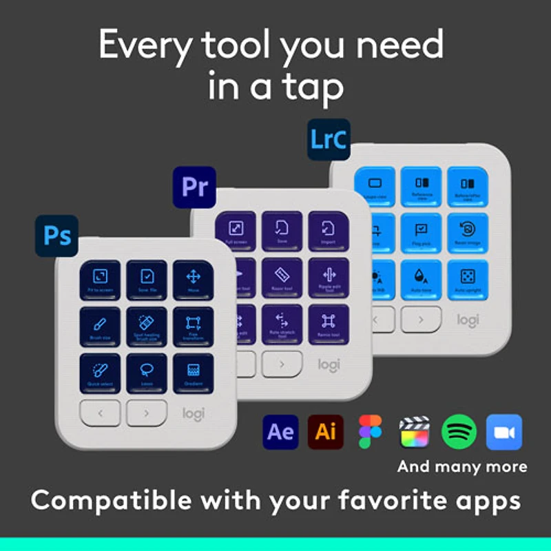 Logitech MX Creative Console Programmable Keypad and Control Dial - Graphite