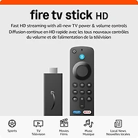 Clé de diffusion multimédia en continu Fire TV Stick HD (2024) avec télécommande vocale Alexa d'Amazon