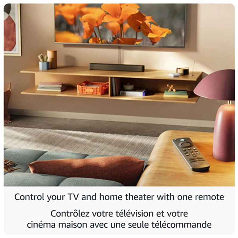 Clé de diffusion multimédia en continu Fire TV Stick HD (2024) avec télécommande vocale Alexa d'Amazon