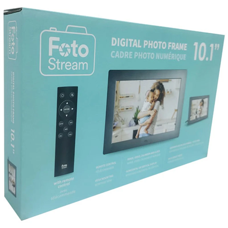 Cadre photo numérique de 10,1 po de FotoStream avec télécommande (FS-WPF05EF) - Noir - Exclusivité Best Buy
