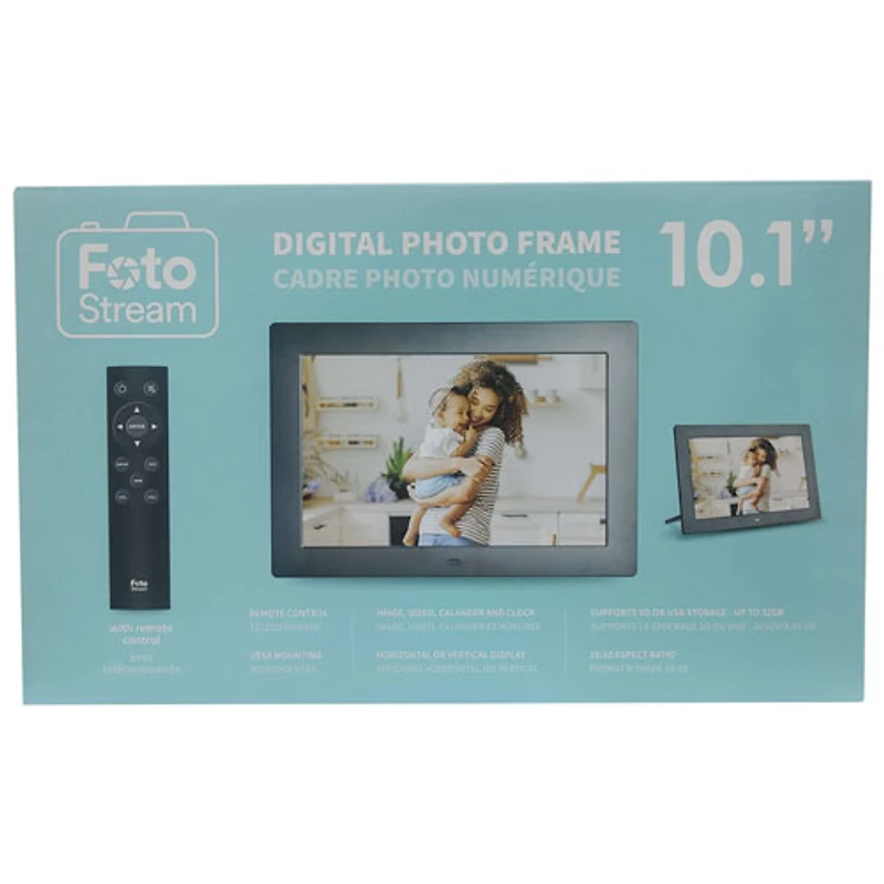 Cadre photo numérique de 10,1 po de FotoStream avec télécommande (FS-WPF05EF) - Noir - Exclusivité Best Buy