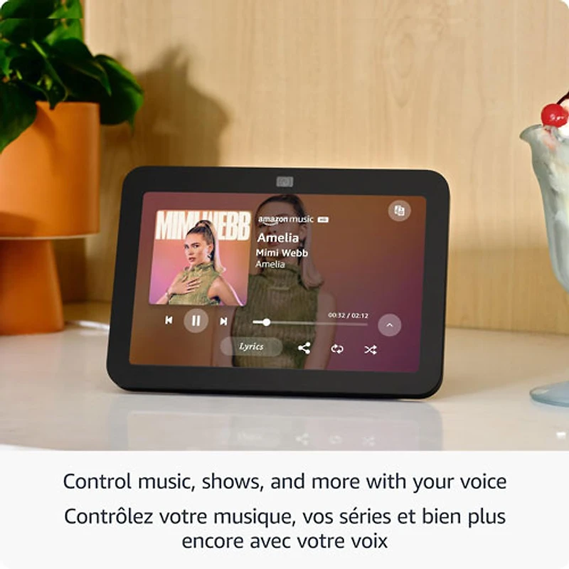 Écran intelligent Echo Show 8 (3e génération) d'Amazon avec son spatial et Alexa - Glacier
