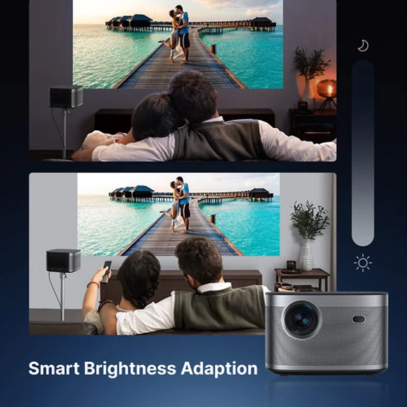 Projecteur de cinéma maison Wi-Fi 1080p 1500 lumens ISO Horizon avec haut-parleurs de XGIMI