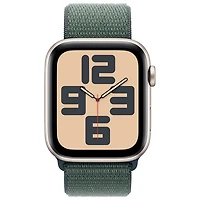 Apple Watch SE (GPS + Cellular) avec boîtier de 44 mm en aluminium comète et bracelet sport à rabat vert lacustre par TELUS - Financement mensuel