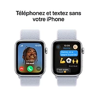Apple Watch SE (GPS + Cellular) avec boîtier de 44 mm en aluminium argenté et bracelet sport à rabat nuage bleu par Rogers - Financement mensuel