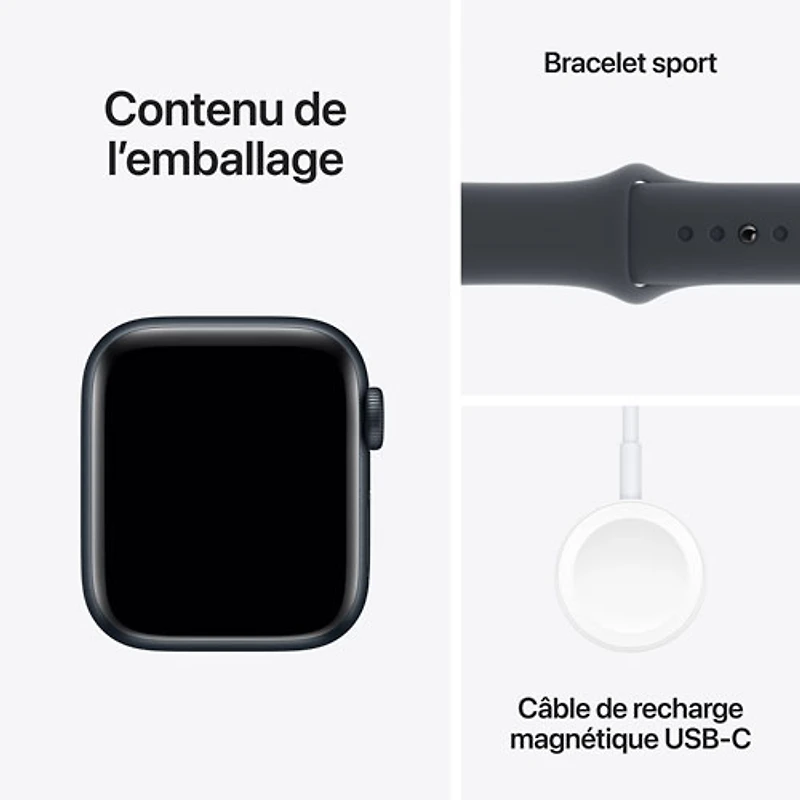 Apple Watch SE (GPS + Cellular) avec boîtier de mm en aluminium minuit et bracelet sport minuit par TELUS - Petit/Moyen
