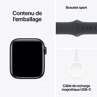 Apple Watch SE (GPS + Cellular) avec boîtier de mm en aluminium minuit et bracelet sport minuit par TELUS - Petit/Moyen