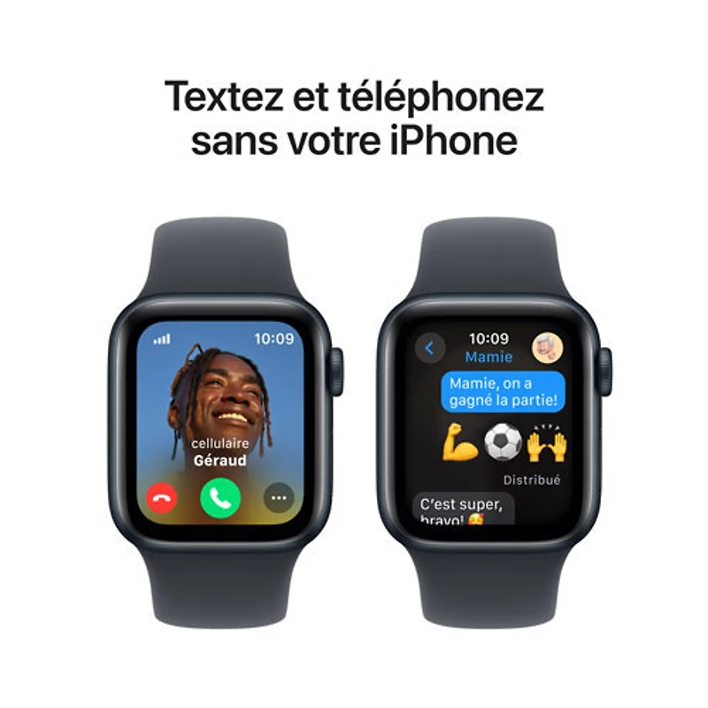 Apple Watch SE (GPS + Cellular) avec boîtier de mm en aluminium minuit et bracelet sport minuit par TELUS - Petit/Moyen