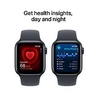Apple Watch SE (GPS + Cellular) avec boîtier de mm en aluminium minuit et bracelet sport minuit par TELUS - Petit/Moyen