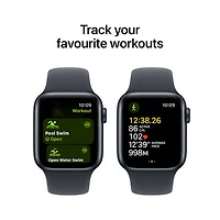 Apple Watch SE (GPS + Cellular) avec boîtier de mm en aluminium minuit et bracelet sport minuit par TELUS - Petit/Moyen