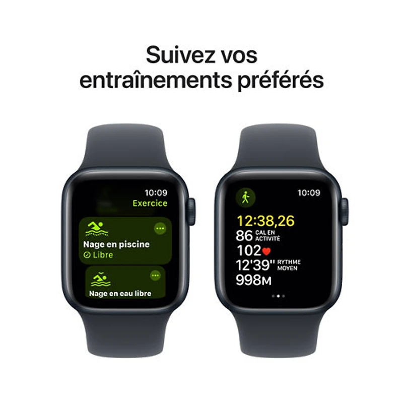 Apple Watch SE (GPS + Cellular) avec boîtier de mm en aluminium minuit et bracelet sport minuit par TELUS - Petit/Moyen