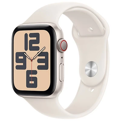 TELUS Apple Watch SE (GPS + Cellular) 44mm Starlight Aluminum Case w/ Starlight Sport Band - M/L - Monthly Financing