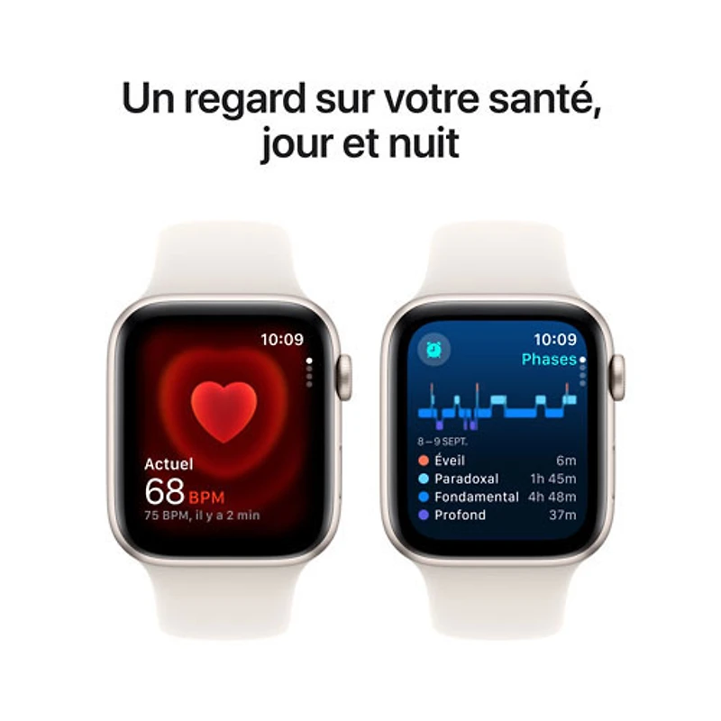 TELUS Apple Watch SE (GPS + Cellular) 44mm Starlight Aluminum Case w/ Starlight Sport Band - M/L - Monthly Financing