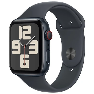 TELUS Apple Watch SE (GPS + Cellular) 44mm Midnight Aluminum Case w/ Midnight Sport Band - S/M - Monthly Financing