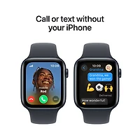 TELUS Apple Watch SE (GPS + Cellular) 44mm Midnight Aluminum Case w/ Midnight Sport Band - S/M - Monthly Financing
